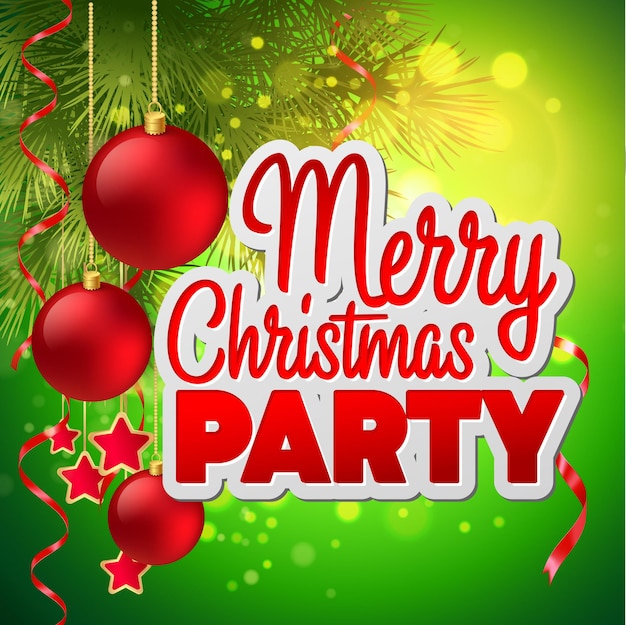 Christmas party flyer. Vector template EPS 10