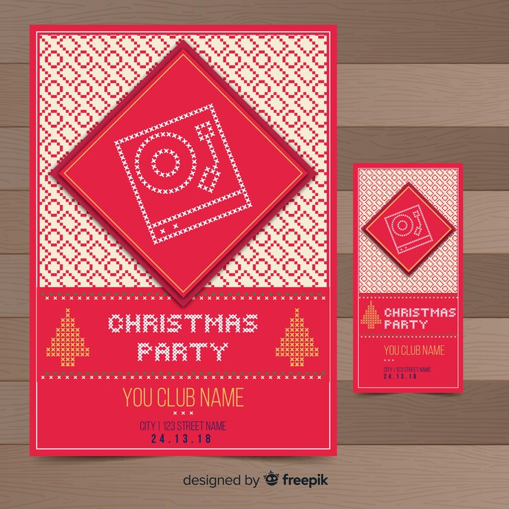 Free Vector christmas party flyer