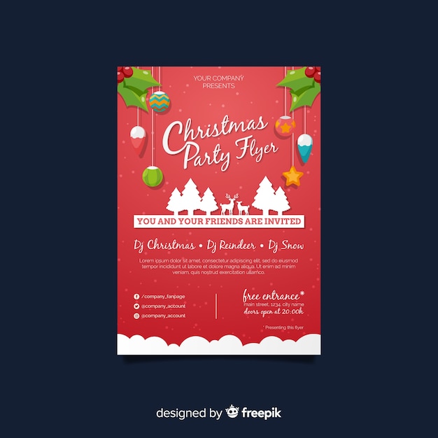 Free Vector christmas party flyer