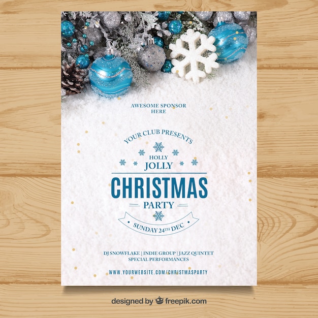 Free vector christmas party greeting card