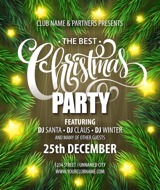 Christmas party poster design template. vector illustration eps10