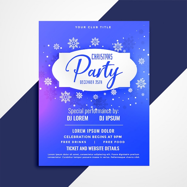 Christmas party poster invitation template design