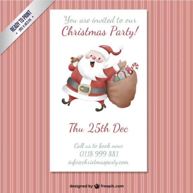 Free vector christmas party poster template