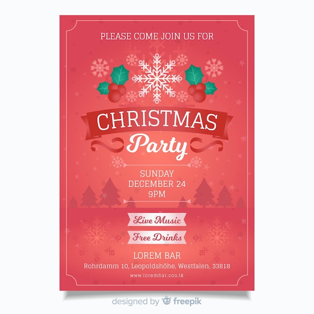 Christmas party poster template