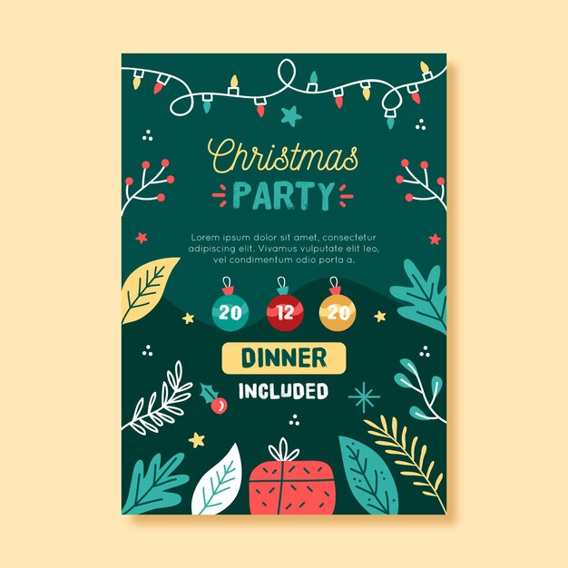 Christmas party poster template