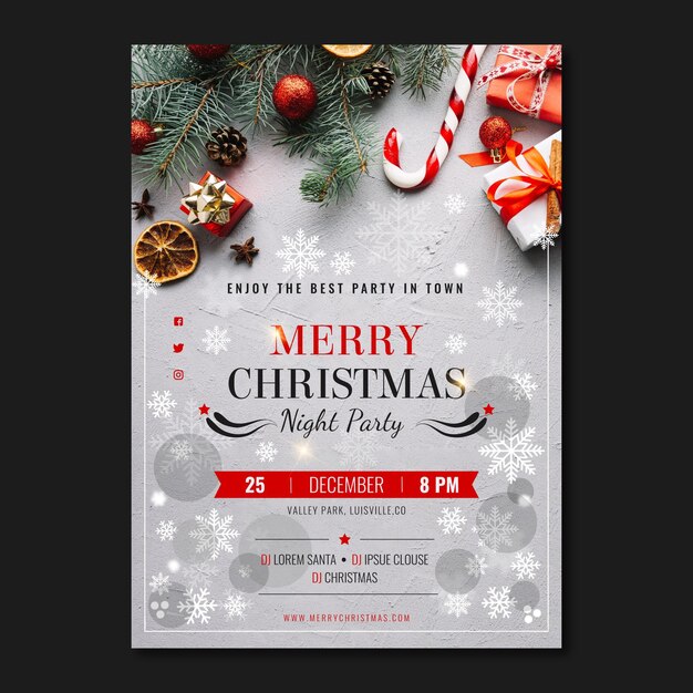 Christmas party poster template