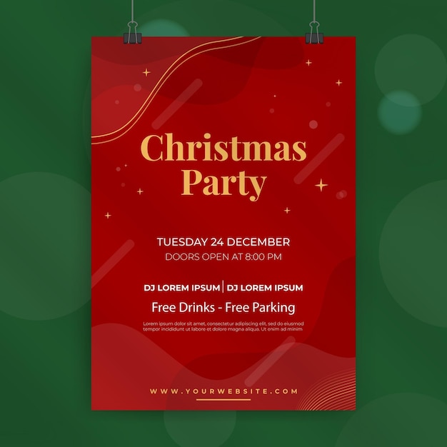 Free vector christmas party poster template