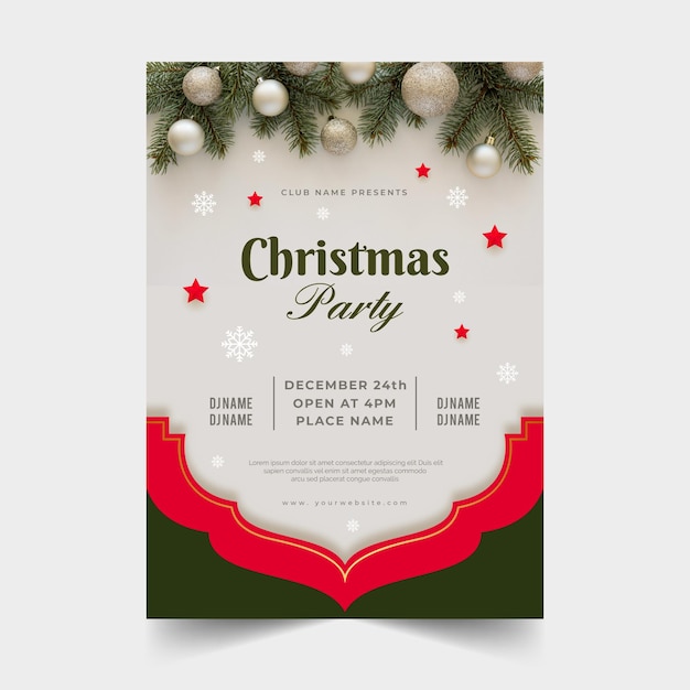 Free vector christmas party poster template