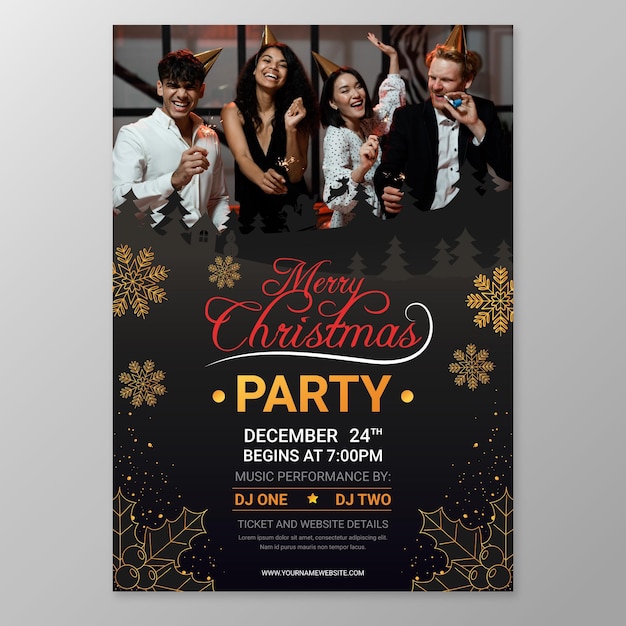 Christmas party poster template