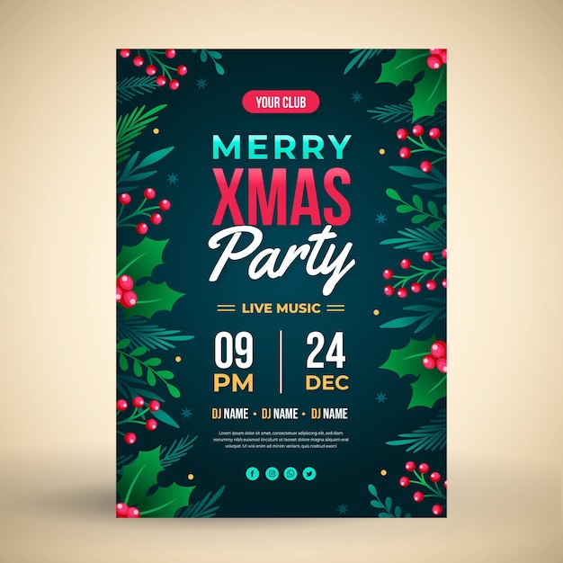 Christmas party poster template