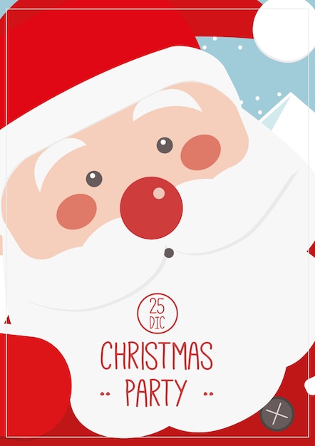 Christmas party poster with santa claus