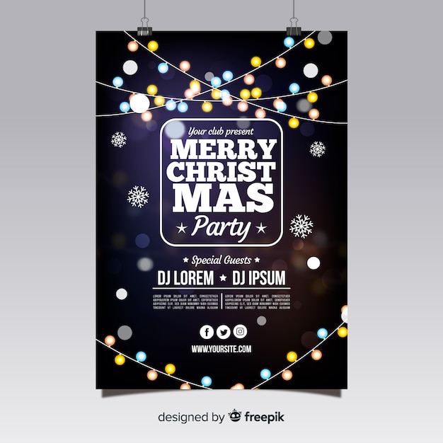 Free vector christmas party poster
