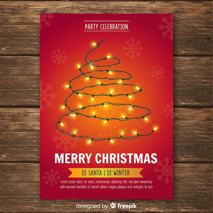 Free Vector christmas party poster