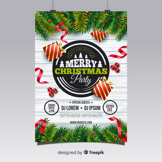 Free vector christmas party poster