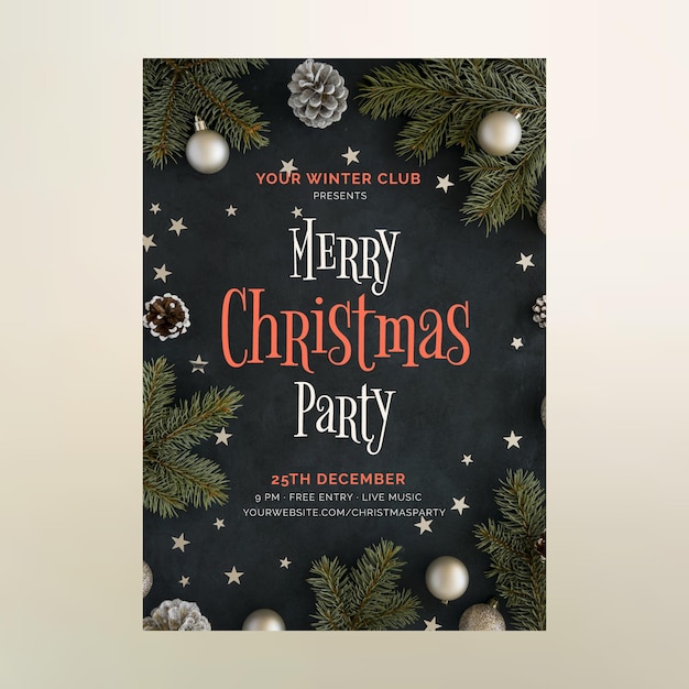 Christmas party template with photo