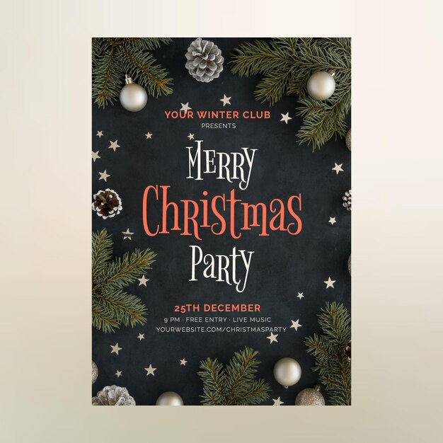 Christmas party template with photo