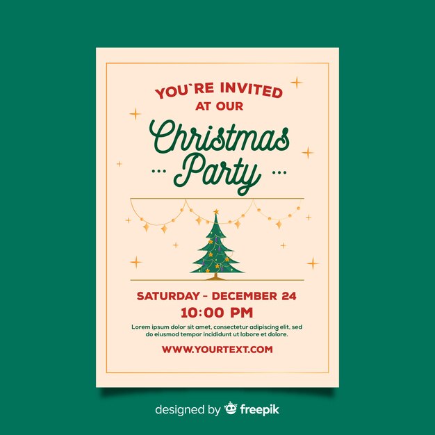  christmas party vintage poster template