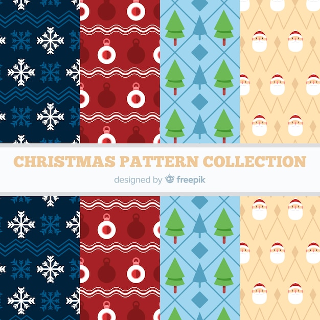 Christmas pattern collection in flat design