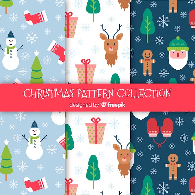 Christmas pattern collection in flat design