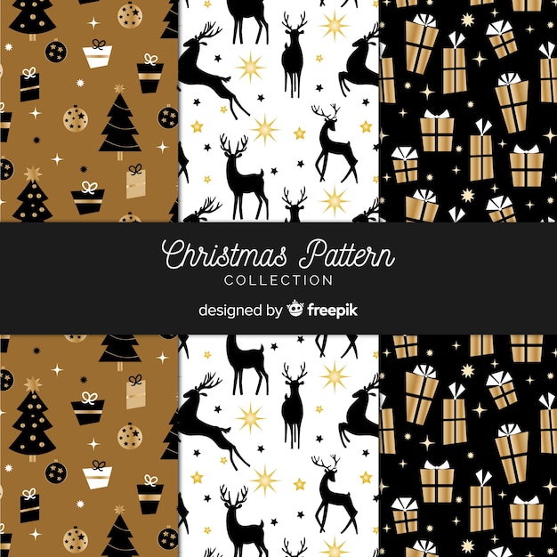 Christmas pattern collection in flat design