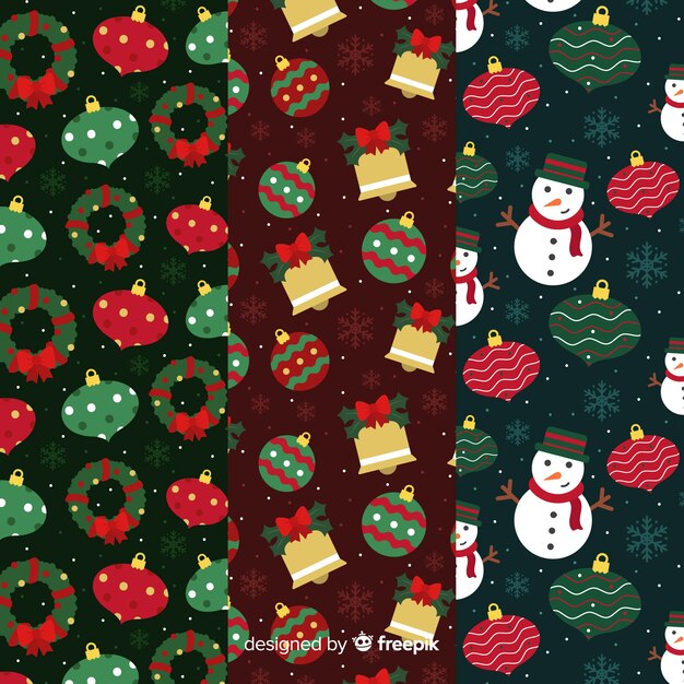 Christmas pattern collection in flat design