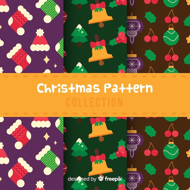 Christmas pattern collection in flat design