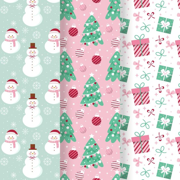 Christmas pattern collection in flat design