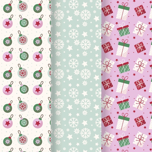 Christmas pattern collection in flat design