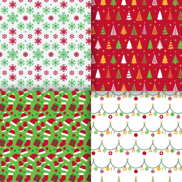 Christmas pattern collection in flat design