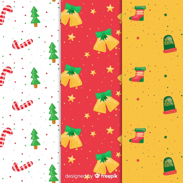 Christmas pattern collection in hand drawn design