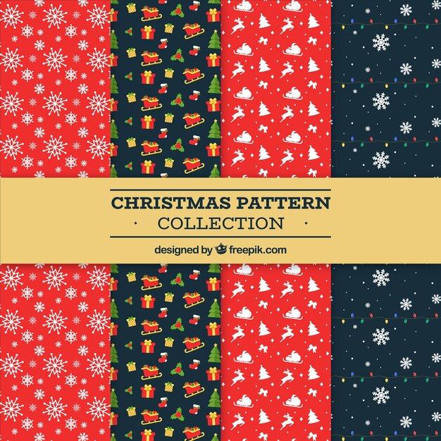 Christmas pattern collection in red and black