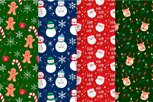 진저 브레드 남자와 눈사람 크리스마스 패턴 컬렉션
