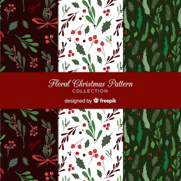 Free vector christmas pattern collection