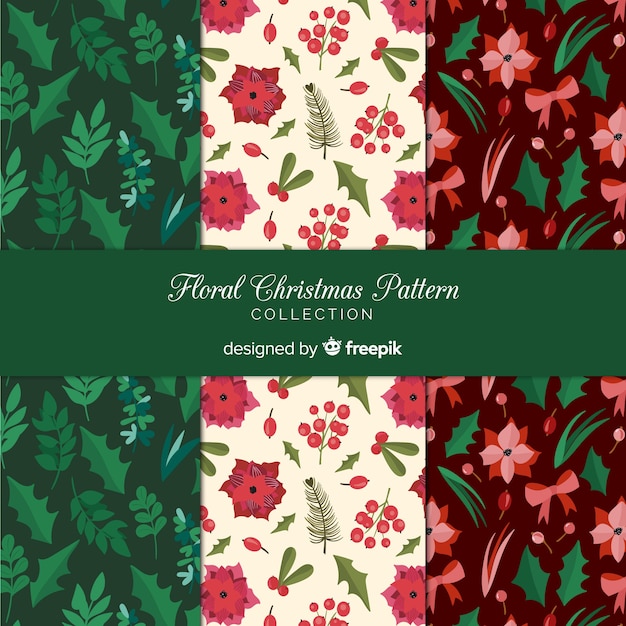 Free vector christmas pattern collection