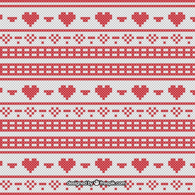 Christmas pattern in cross-stitch style