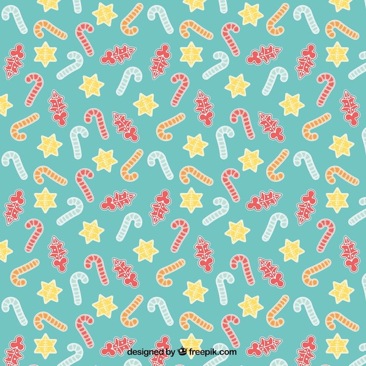 Free Vector christmas pattern in hand drawn style