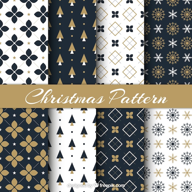 Christmas pattern set with different motif