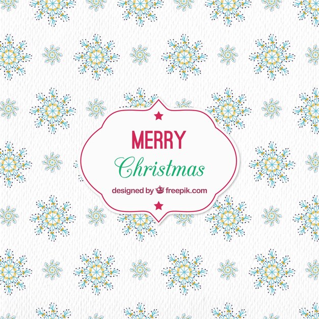 Free vector christmas pattern with floral motifs