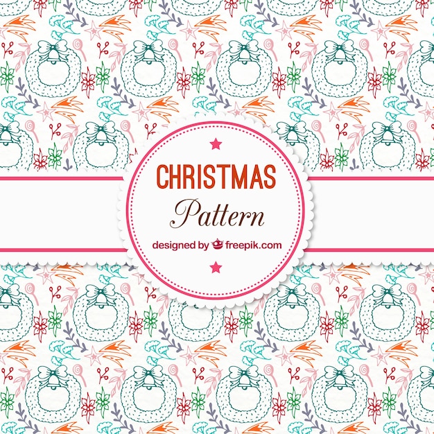 Christmas pattern with hand drawn design