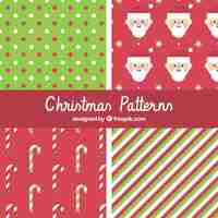 Free vector christmas patterns in red and green