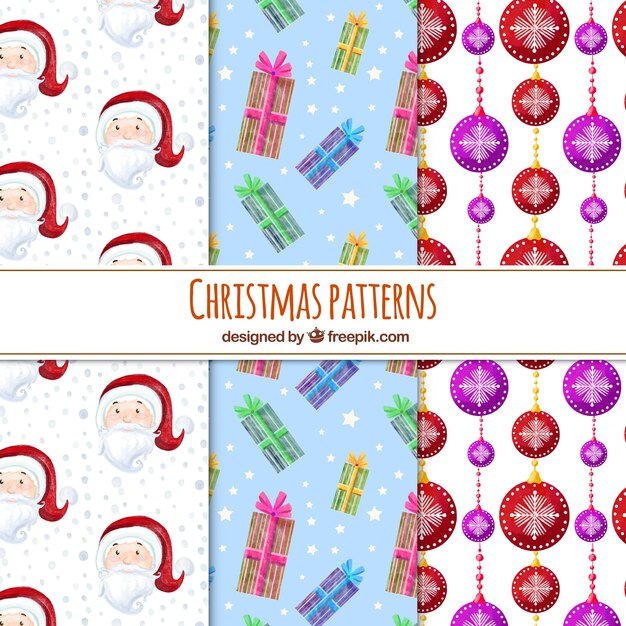 산타, 선물 및 싸구려 크리스마스 패턴