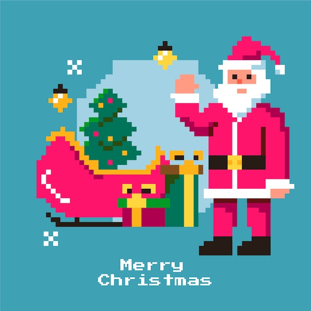 Christmas pixel art illustration