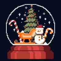 Free vector christmas pixel art  illustration