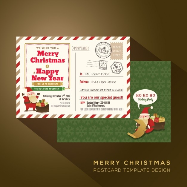 Free vector christmas postal letter