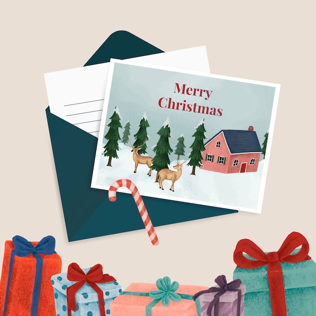 Free vector christmas postcards and presents