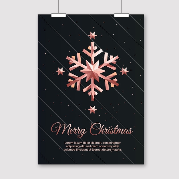 Christmas poster template in polygonal style