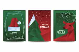 Free vector christmas poster template in polygonal style