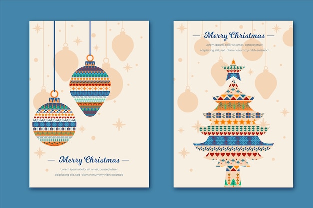 Free vector christmas poster template with colorful geometric shapes