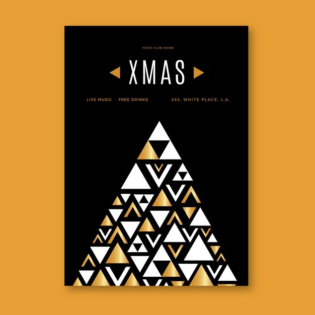 Christmas poster template with colorful geometric shapes