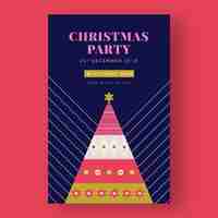 Free vector christmas poster template with colorful geometric shapes